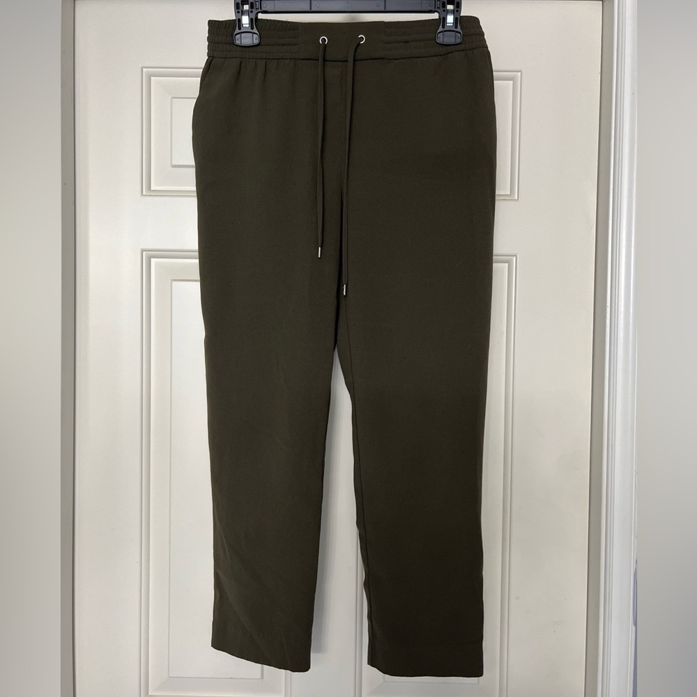 H&M Olive Green Elastic Waist Drawstring Pull On Pants